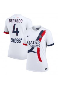 Paris Saint-Germain Lucas Beraldo #4 Voetbaltruitje Uit tenue Dames 2025-26 Korte Mouw